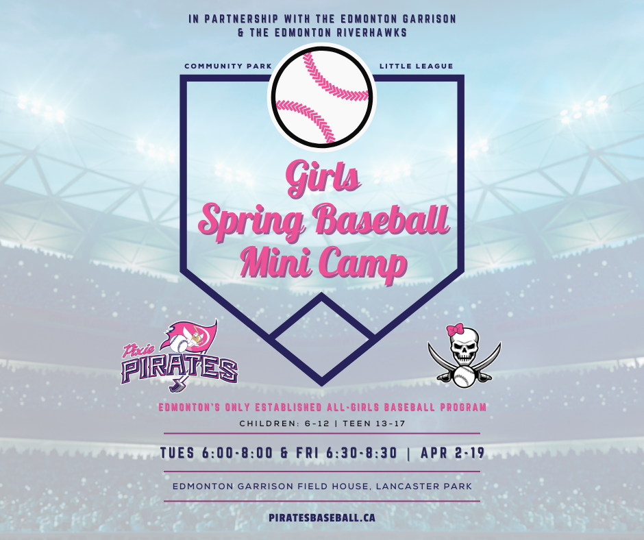 Community Park Little League Girls Spring Baseball Camps Edmonton Alberta