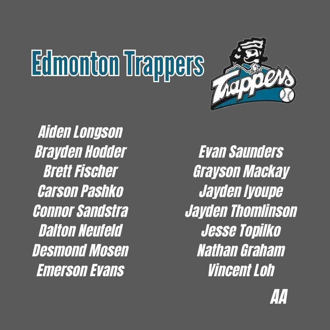 2024 Edmonton Trappers Baseball Roster
